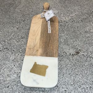 Mary Square “State of Oregon" wooden marble kitchen charcuterie cutting board